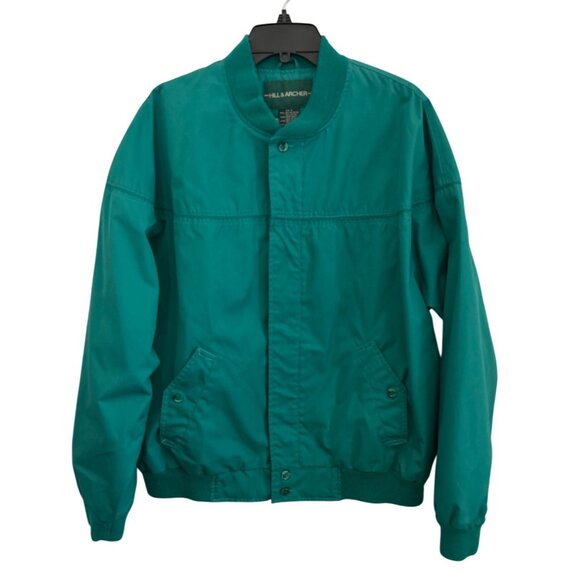 Vintage Hill & Archer Teal Green Bomber Style Zip Up Jacket Mens Size Large - Picture 1 of 7